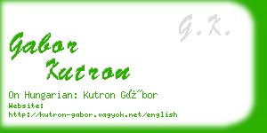 gabor kutron business card